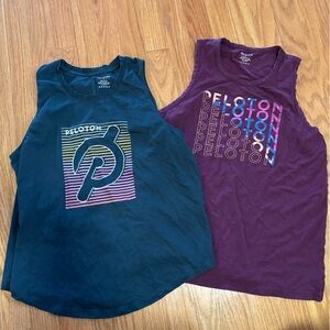 Peloton womens teal and Purple Tank Tops